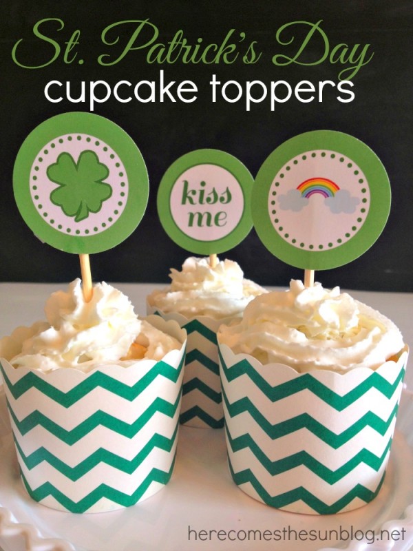St. Patrick's Day cupcake toppers FREE PRINTABLES