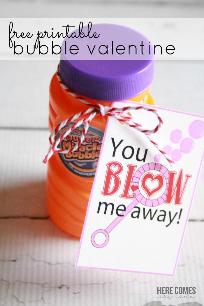 Bubble Valentine free printable