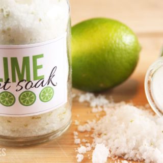 Lime foot soak smells AMAZING and is the perfect solution to tired achy feet.