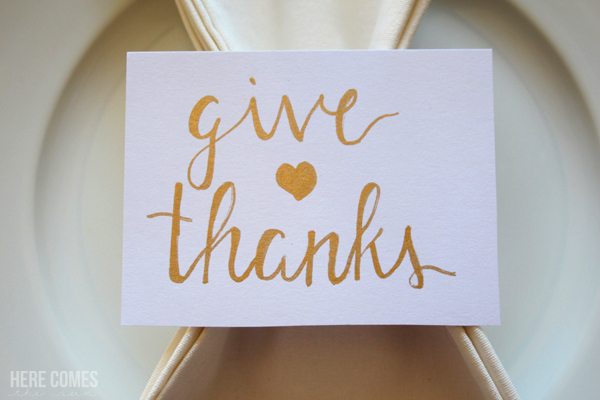 Hand Lettered Thanksgiving Place Cards