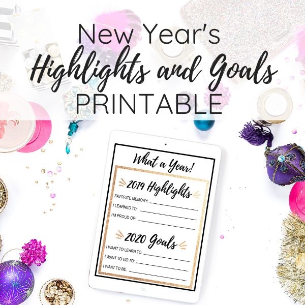 New Year’s Resolutions Printable