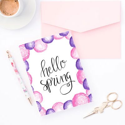 Hand Lettered Watercolor Spring Printable