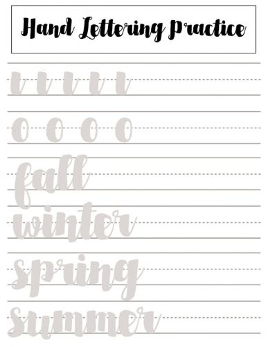 10 Free Brush Lettering Practice Sheets Kelly Leigh Creates