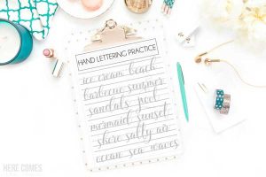 10+ Free Brush Lettering Practice Sheets | Kelly Leigh Creates