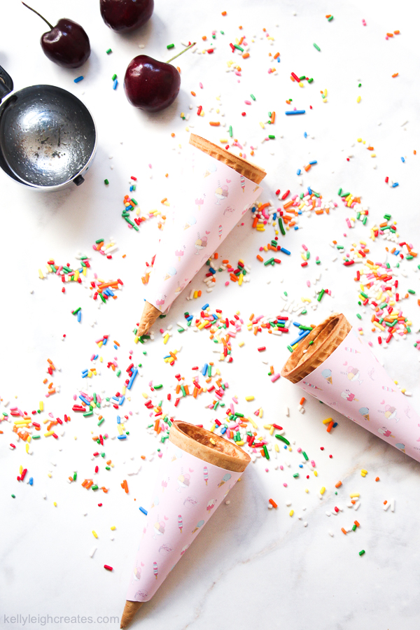 diy printable ice cream cone wrappers