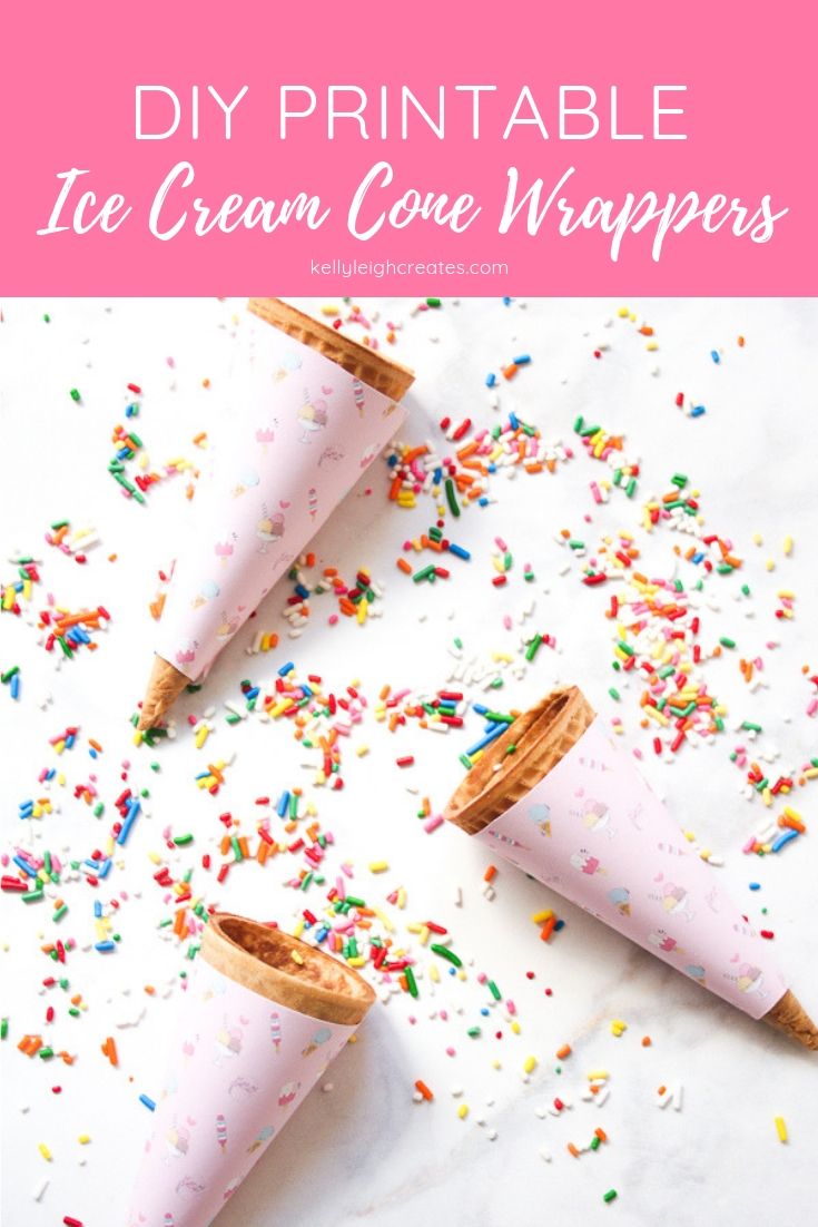 diy printable ice cream cone wrappers