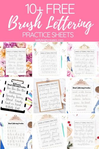 10+ Free Brush Lettering Practice Sheets | Kelly Leigh Creates
