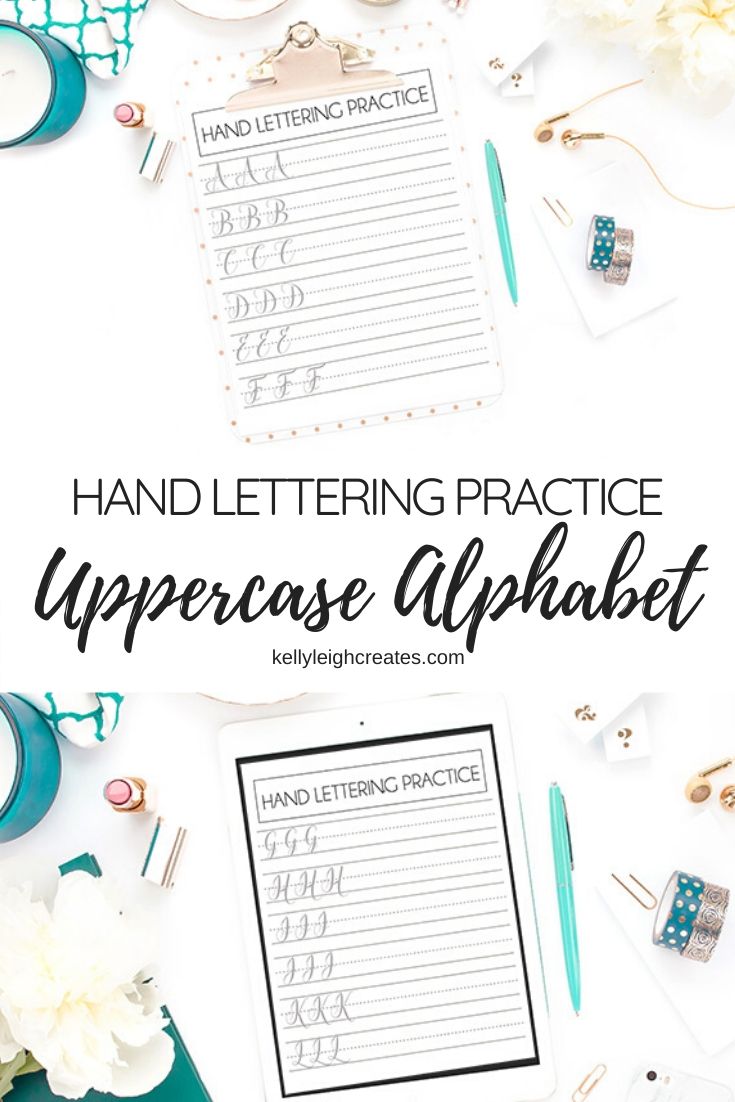hand lettering practice sheets uppercase alphabet