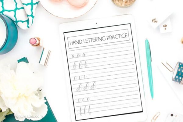 lowercase hand lettering practice sheets