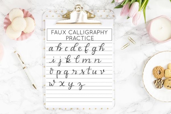 faux calligraphy