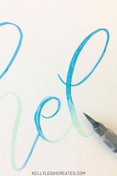 watercolor lettering with brush pens