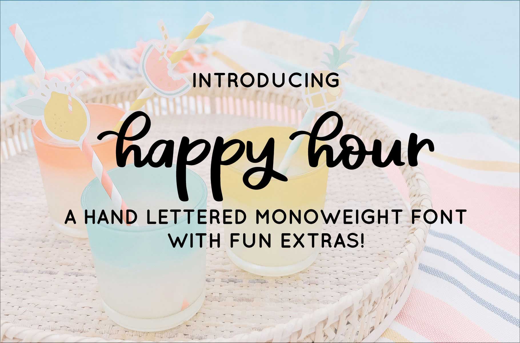 happy hour font for sale
