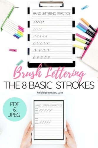 8 Basic Brush Lettering Strokes | Kelly Leigh Creates