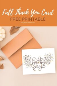 Printable Fall Thank You Card | Kelly Leigh Creates
