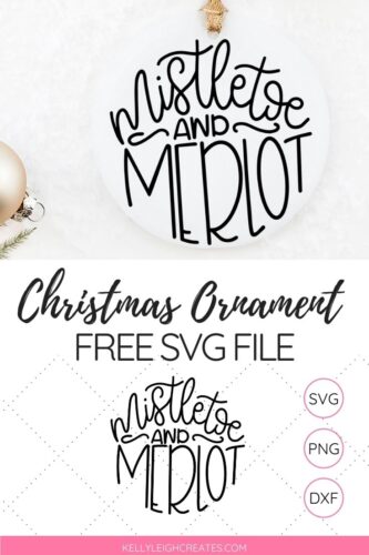 christmas svg file for round ornaments