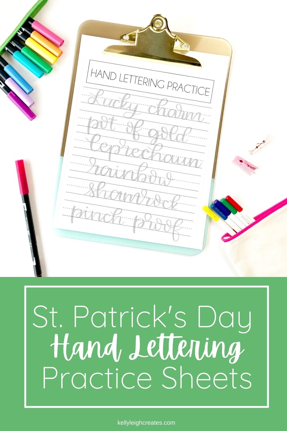 st. patric's day lettering worksheets