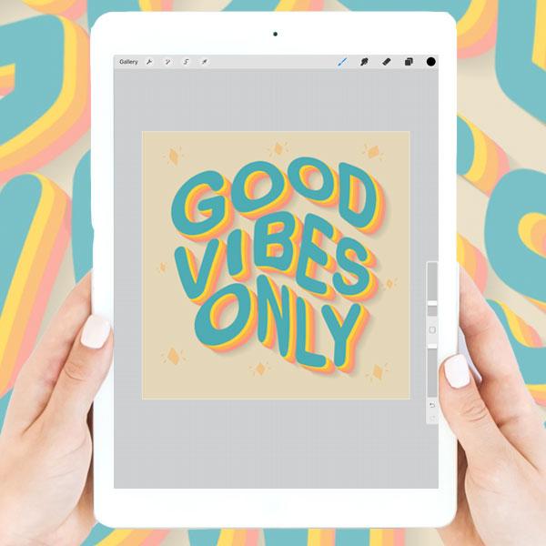 How to Draw 70s Style Lettering in Procreate