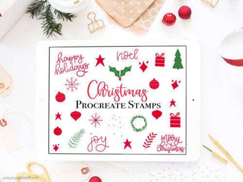 Christmas Procreate Stamp Brush Bundle | Kelly Leigh Creates
