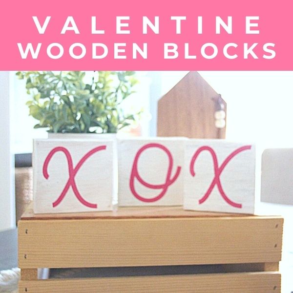 Valentine Wood Blocks with Silhouette or Cricut