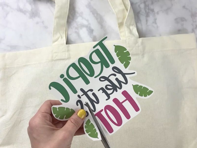 tote bag with printable heat transfer