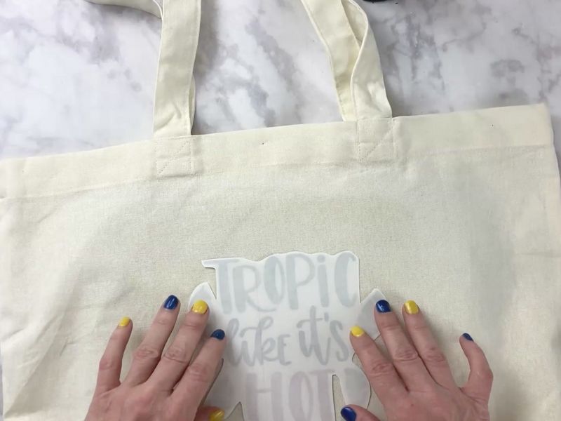 tote bag with printable heat transfer