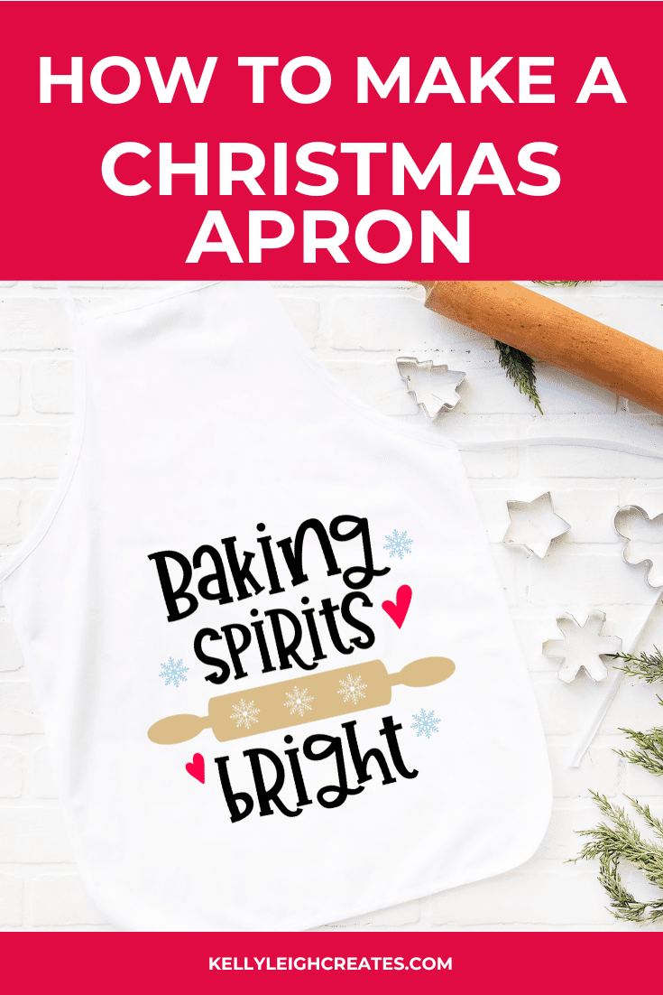 CHRISTMAS COOKIE BAKING APRON IN A WHITE BACKGROUND